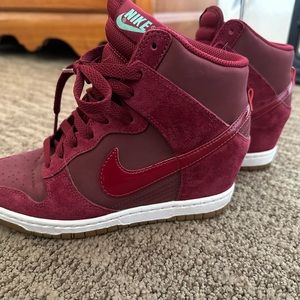 Red Nike Sneaker Wedges Size 7